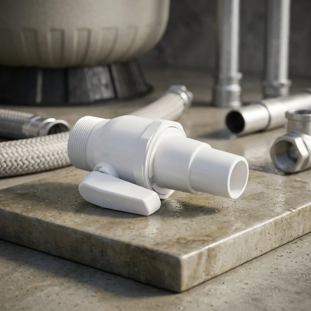 2-Way Ball Valve Pool Pump Valve 1.5 - 1.25in Pool Filter Stop Connector Maximum 50 PSI Pressure Rating For Swimming Pools Parts