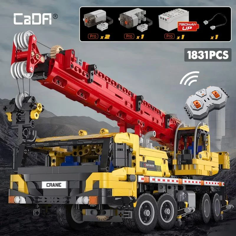 Cada City Remote Control Engineering Vehicle Truck Crane Building Blocks MOC RC Car Bricks DIY Toys For Children Gifts