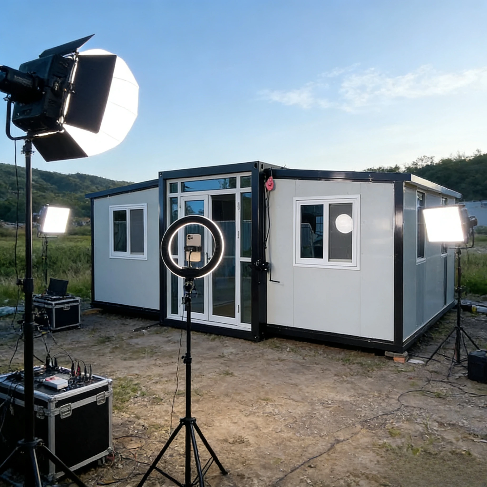 20ft Luxury Mobile Home Container Fireproof Steel Folding Office Container for Use in Supermarket Living Room Home Bar Villa