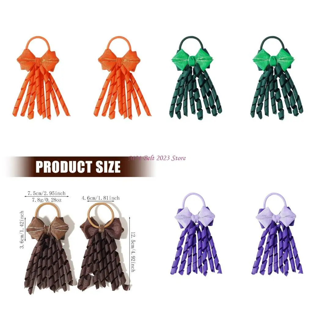 

49ME Cheer Hair Ties Moving Tassels Bright Ribbons for Teams Parties and Shows
