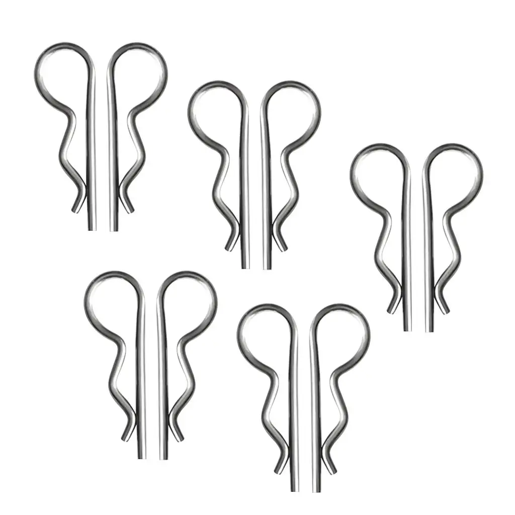 Marine Stainless R Clips Set Heavy Duty Split Pins Retaining Clip Assortment for Trailer Boat Sailing Applications