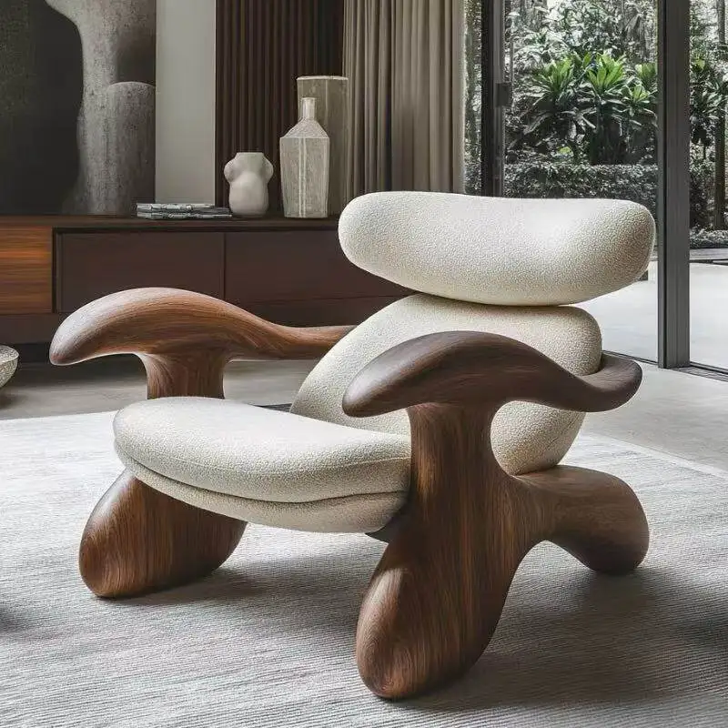 Comfort Large LargeLiving Room Chairs Wooden Lazy Relaxing Living Room Armchair Bedroom Ergonomic Sillas De Sala Home Furniture