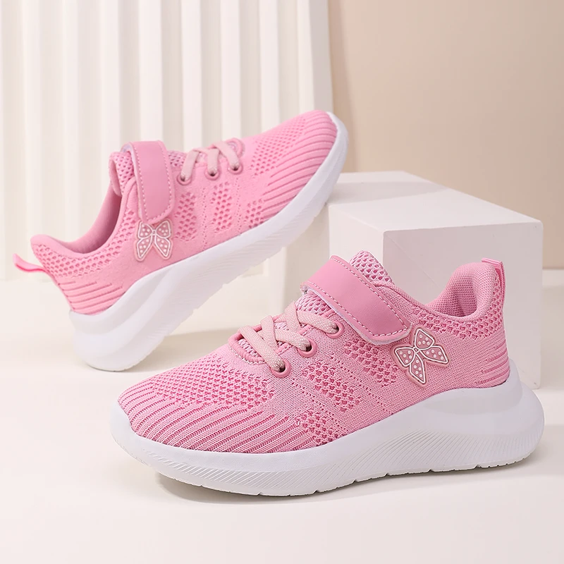 Niedliche Mädchen-Freizeitschuhe, leichte Mesh-Laufschuhe für Studenten und Kinder, flache, bequeme Wanderschuhe, rutschfest – Detail 5