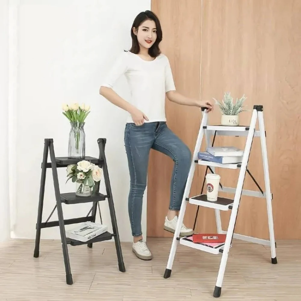 Folding Lightweight Stepladder Step Ladder Simplicity MultiPurpose Pedal Ladder Thick Portable Anti-Slip Practical Pedal Ladders