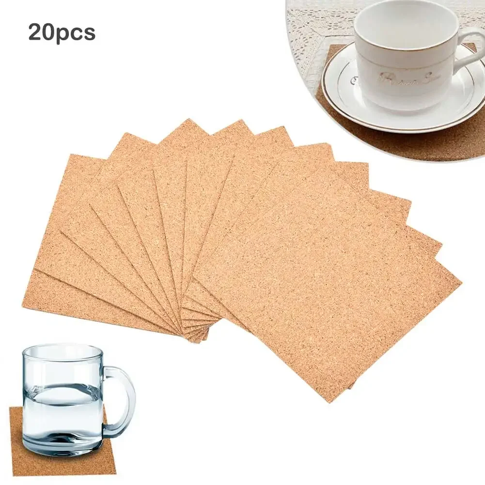 

20pcs Round Table Mat Cork Coaster Placemats Tea Coffee Mug Drinks Holder Tableware Round Drink Coaster 100x100mm