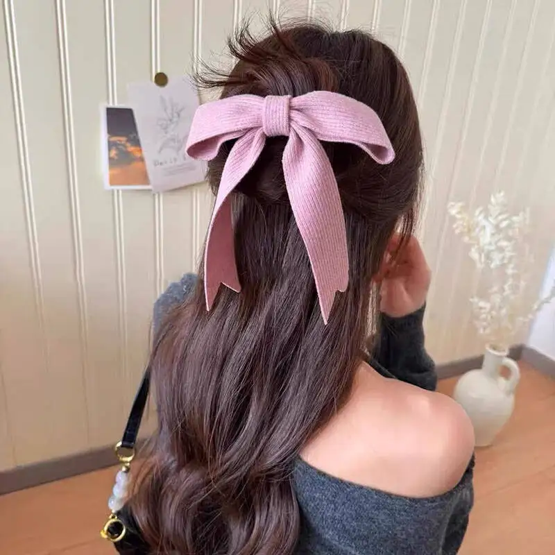 Koreanische Gestrickte Woolen Bogen Haar Clips Frühling Clips Frauen Temperament Barrettes Weibliche Party Haarnadeln Haar Schmücken Zubehör – Detail 14