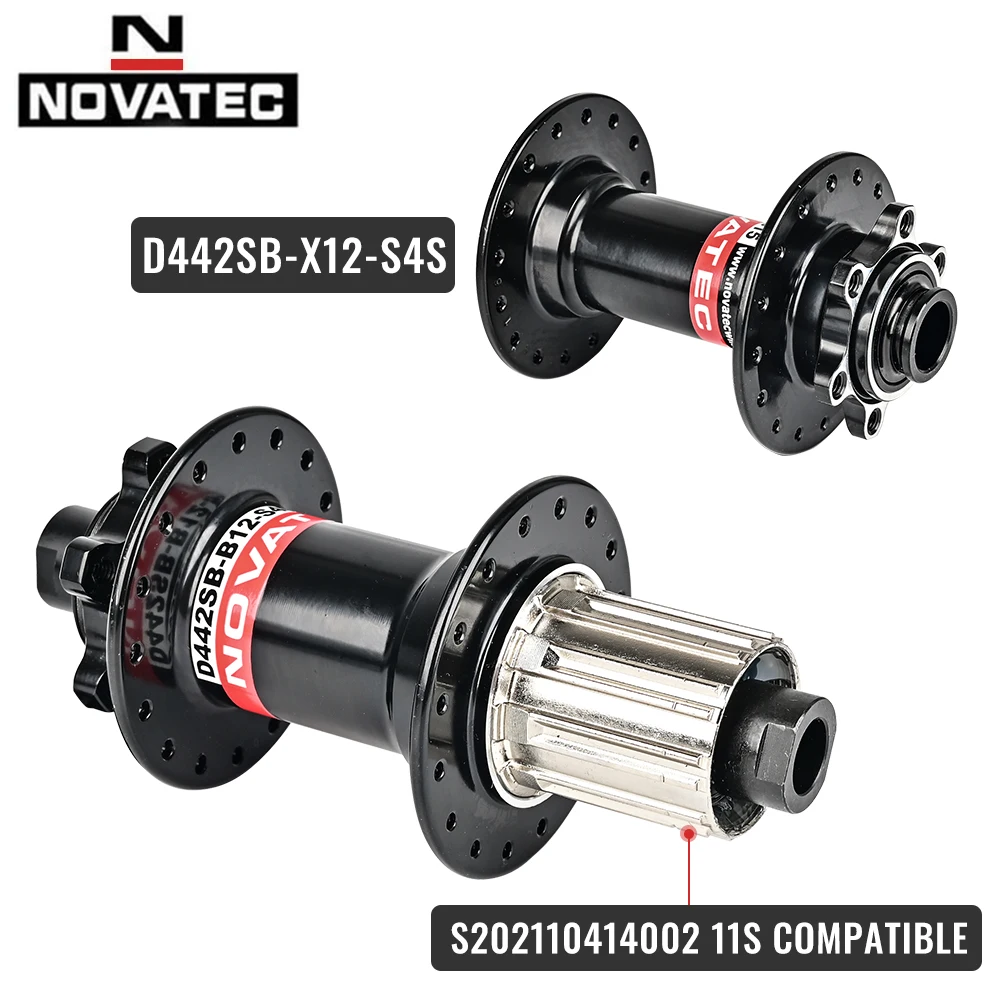 Novatec Bicycle Hub D442 D041 Front Rear Wheel Hub 2/4 Bearing For 8/9/10/11/12 Speed Mountain bike hub 32H BOOST THRU 15/12MM