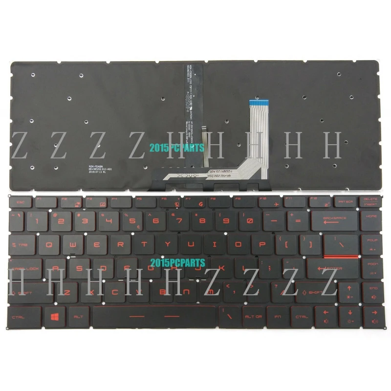 

Новая клавиатура с красной подсветкой (US) для MSI GF65 Thin 9SD 9SEX GF65 Thin 10SD 10SE MS-16W1