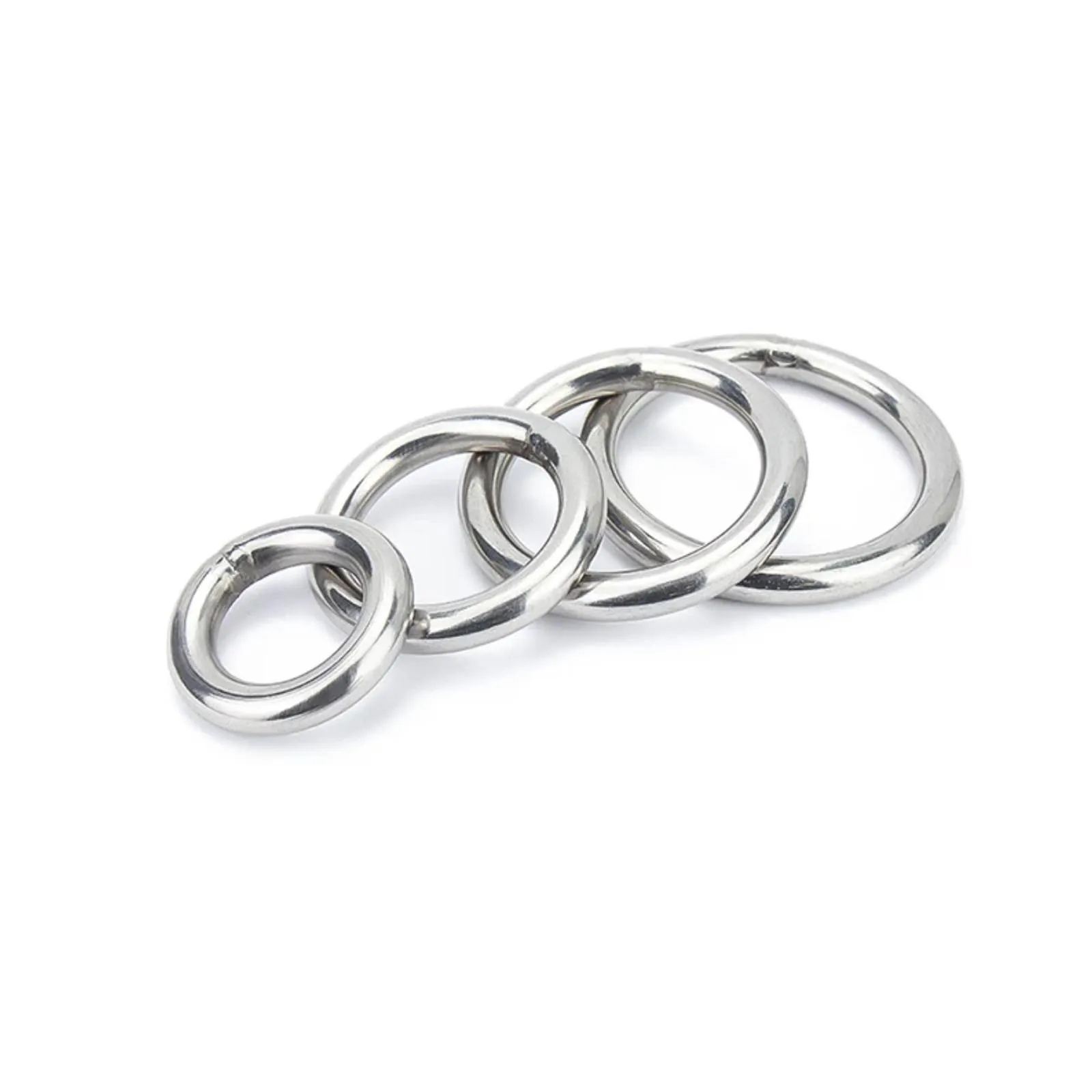 1/10 304 Stainless Steel Solid Welded O-Ring, Seamless Welded Round Ring Pet Hand Pull Ring Fishing Net Steel Ring Hoop 20-144mm