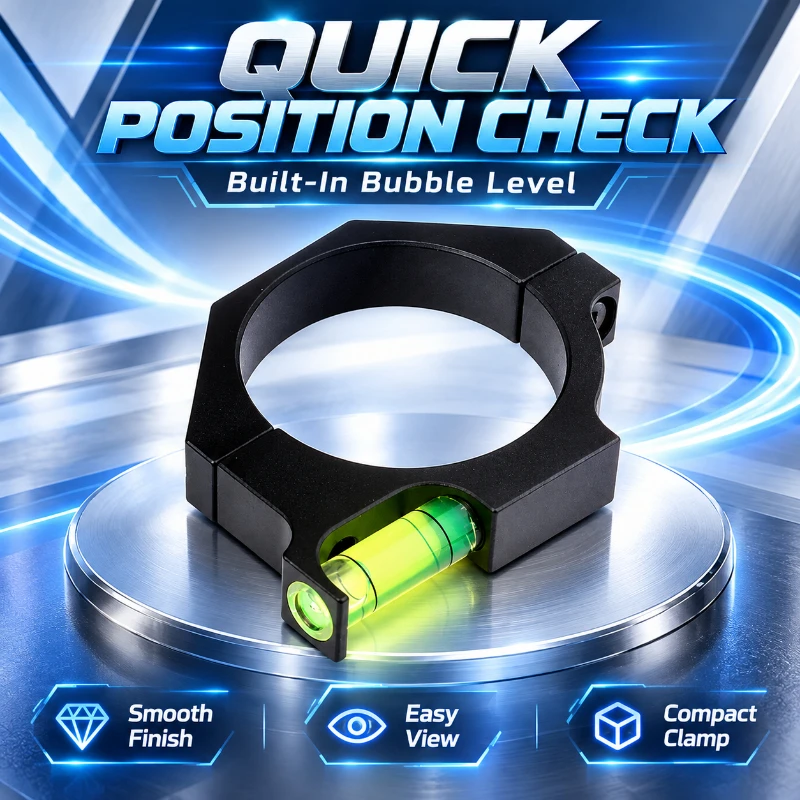 25.4mm Alloy Tube Holding Clamp With Spirit Level Optical Equipment Horizontal Calibration Tool