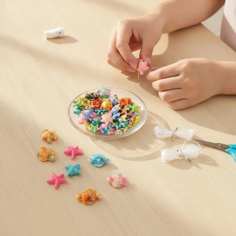 70PCS Multicolor Ocean Series Turtle Bead Charms for DIY Jewelry Making Bracelets, Necklaces, Earrings Annimal Collection