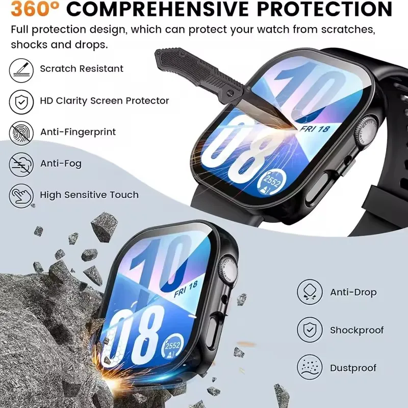 Vetro + Custodia per Huawei Watch Fit 4/4 Pro Protezione schermo in vetro temperato e paraurti protettivo per PC rigido per accessori Huawei Fit 3