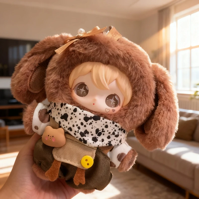 Für Shyshy Puppenkleidung, bezauberndes Overall-Set mit Lätzchen, kompatibel mit Shiny World Series Baumwoll-Puppen-Outfits und Accessoires