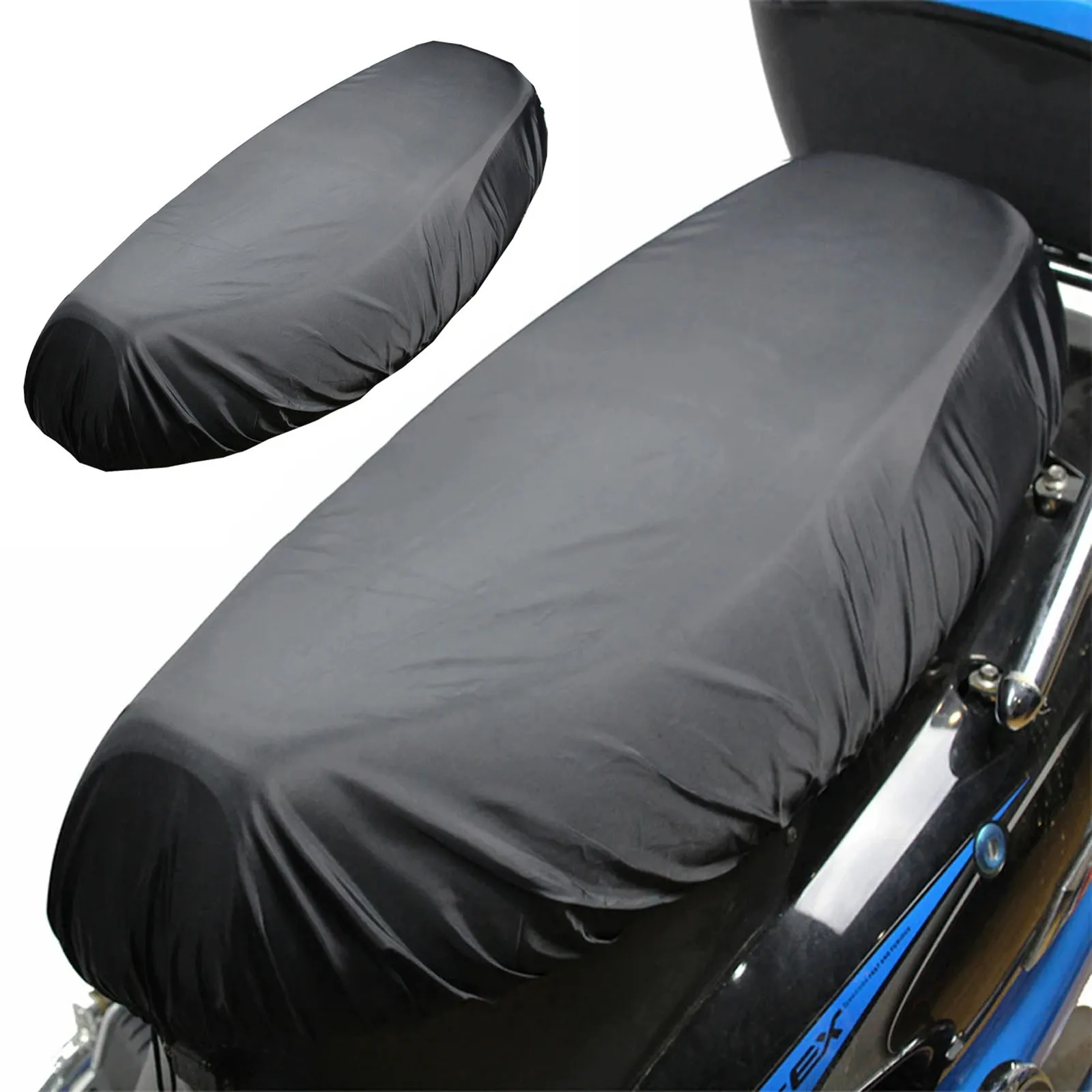 

Черный чехол для мотоциклетного сиденья XL, водонепроницаемый, защита от пыли и УФ-излучения, для лета, с эластичной лентой и застежкой-липучкой