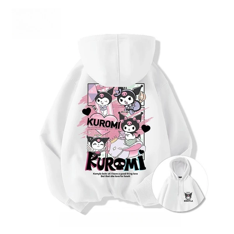 

MINISO последняя горячая распродажа Sanrio Kuromi толстовка модная свободная трендовая толстовка с капюшоном хлопковый свитер женская мужская толстовка
