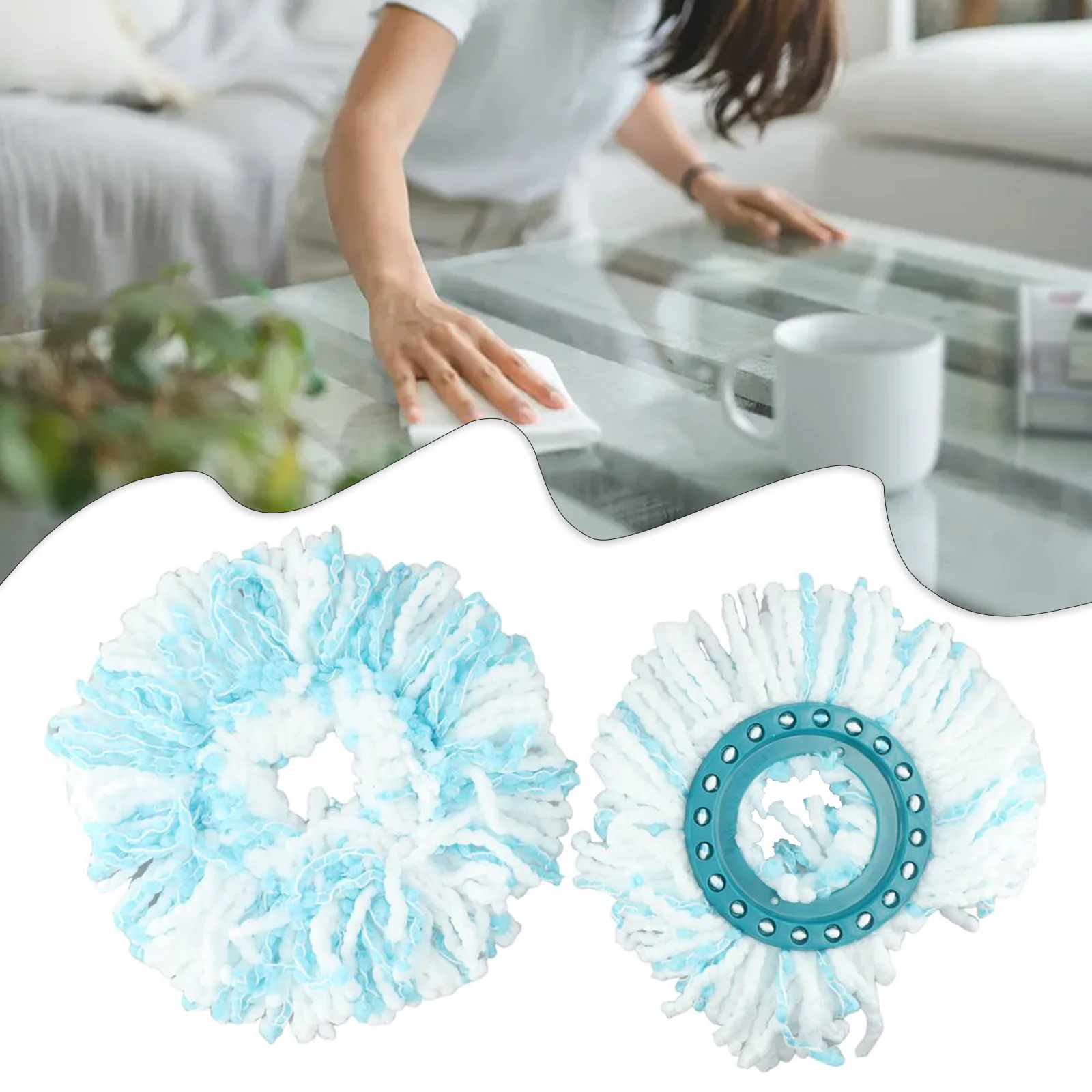 Flexible Mop Heads Microfiber Mop Heads Color: As Pictures Show Easy To Change Flexible Microfibers High Quality Material