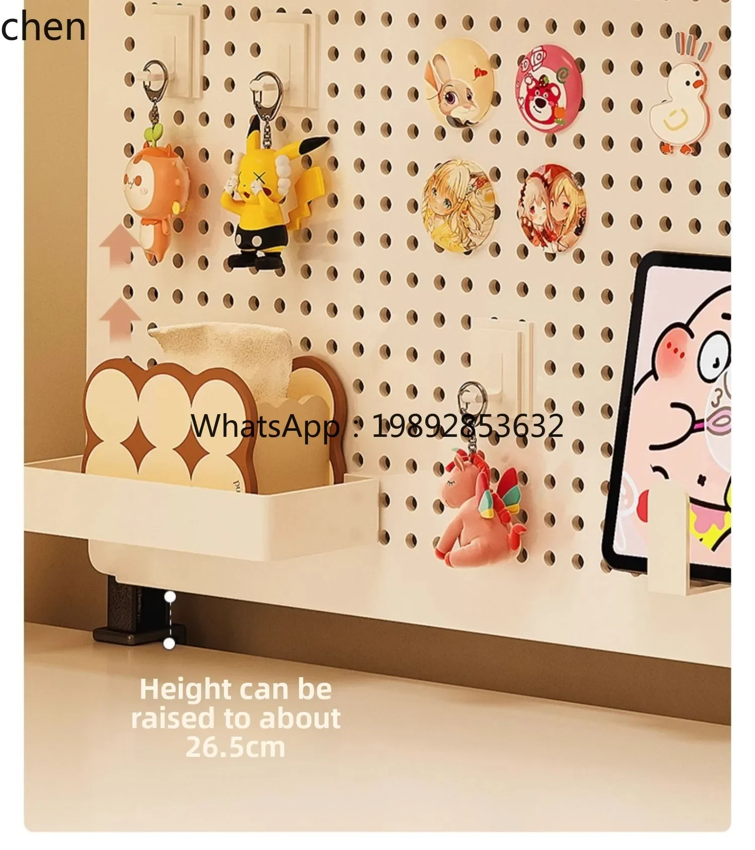 b2Desktop Pegboard Storage Rack No-Drill Desk Organizer Shelf