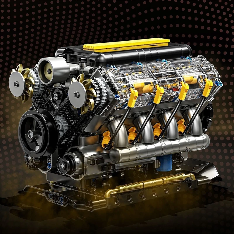 

V8 Electric Engine Buildable Model Kit Motor Block Assembly Toy For Boys Teens Birthday Christmas Table Display Decor Desk