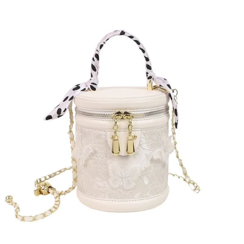 The 2025 Luxury Brand Design Crossbody Bag for Women Is A Fashionable and High-end Hand-held Versatile Cylindrical Bucket Bag
