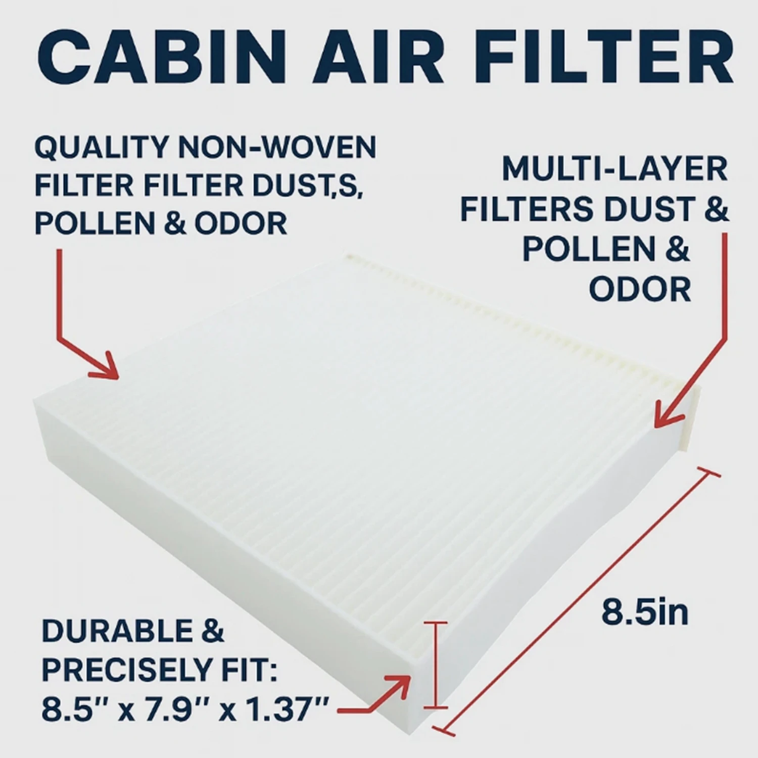 For Infiniti QX50 QX60 Altima Kicks Murano Cabin Air Filter Part Number 27891-5RB0A for Vehicle Air Quality Improvement 2