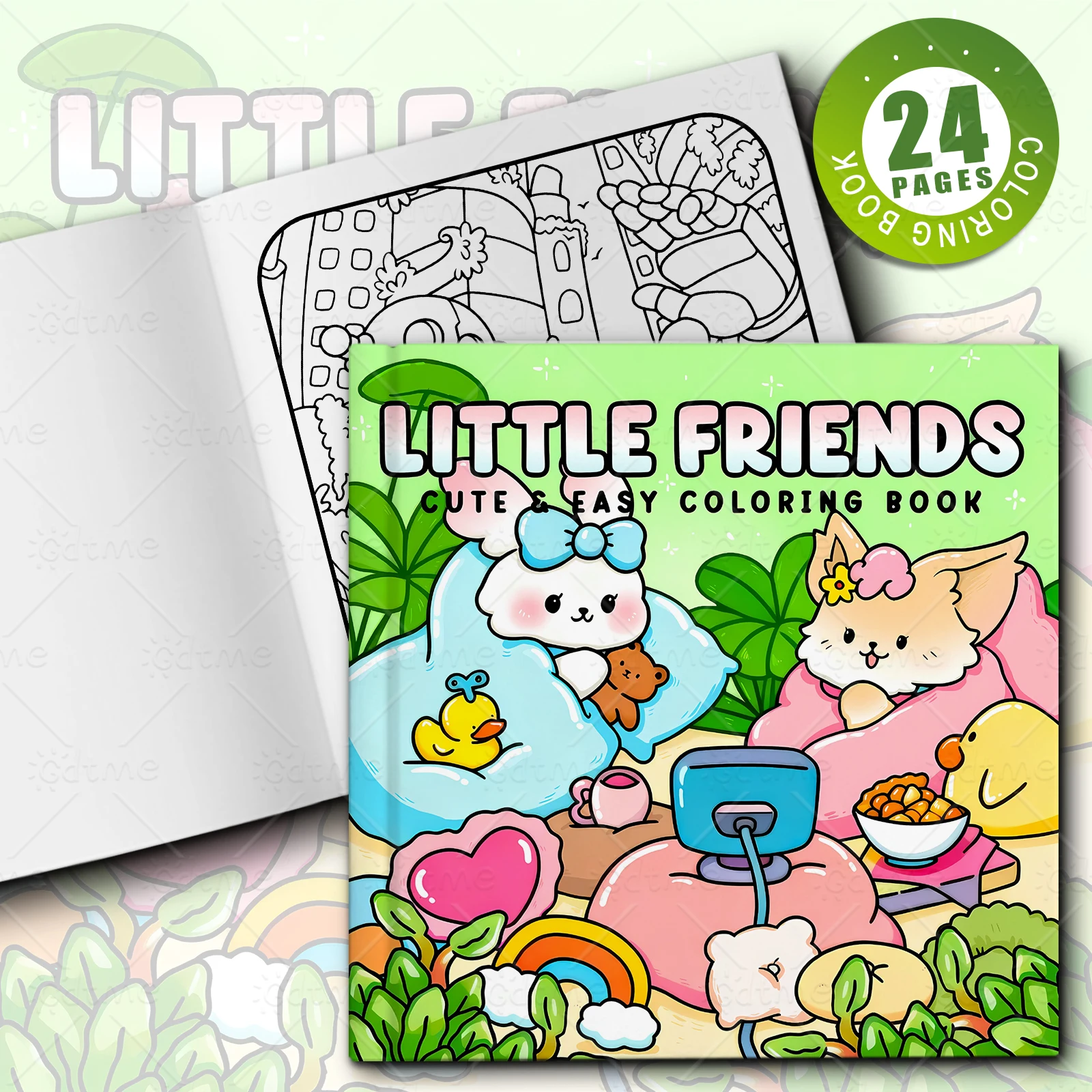 LITTLE FRIENDS Bold-easy Patterns Coloring Book for Adults Cute Drawing Book Perfect Gift for Party and Birthday ﻿