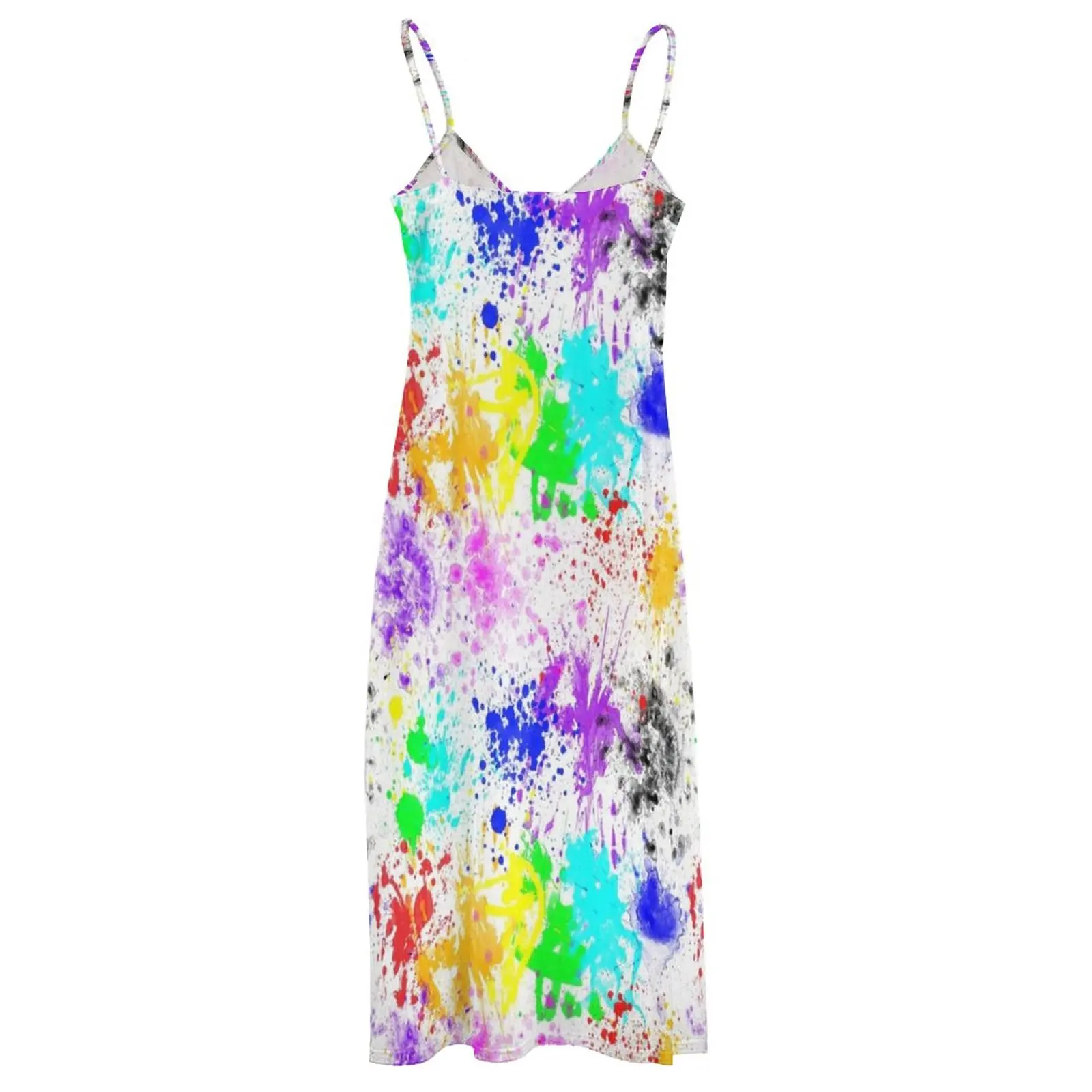 Vestido sem mangas com Splatter Pattern, Neon Colors Vestuário