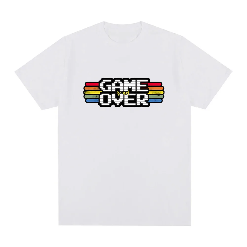 Game Over graphic T-Shirt short sleeve Casual Tee-shirt Summer Cotton Tshirt camiseta hombre men Comfortable Tee Shirts Tops