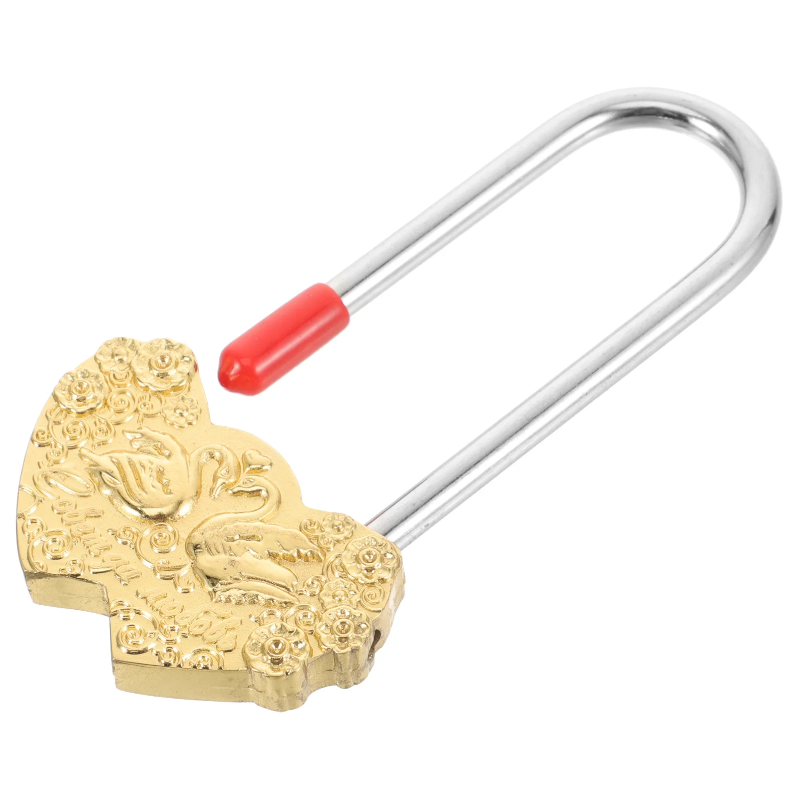 قفل معدني بنمط بجعة عتيقة قفل رغبات مزخرف لعشاق الزفاف والذكرى السفر قفل معدني محمول #5