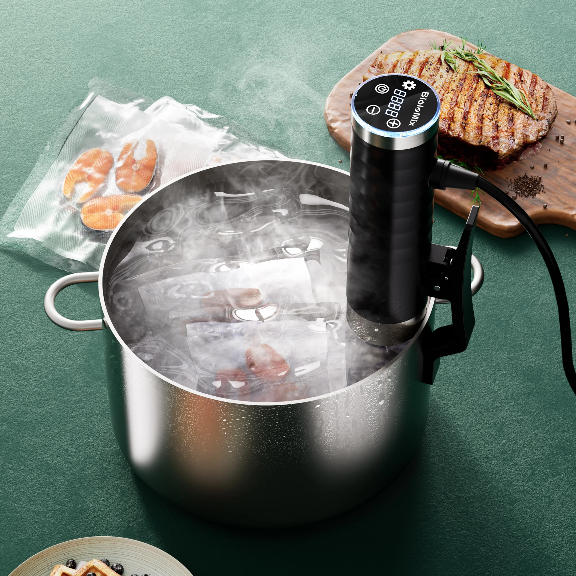 LCD Touch Immersion Circulator Accurate Cooking IPX7 Waterproof Vacuum Cooker with Digital Displ 1200W Sous Vide Cooker