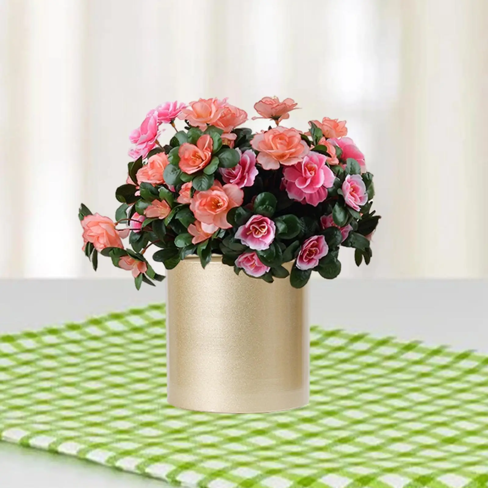 Flower Pot,New Year Decoration Flower Bucket Decorative,Iron Floral Arranging Vase Table Ornament Planter Pot for Living Room
