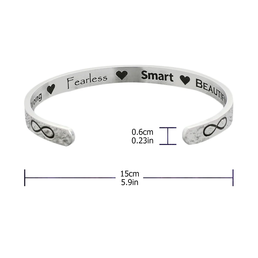 

Engraved Titanium Steel Bracelet 6Mm Lightweight Durable Smooth Simple Design Letter Bangle For Daily Party Travel Unisex Gift