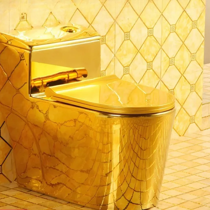 

New Golden Toilet Seat Large Diameter Dujin Toilet Local Tyrant Gold Small Household European Creative Egg Toilet