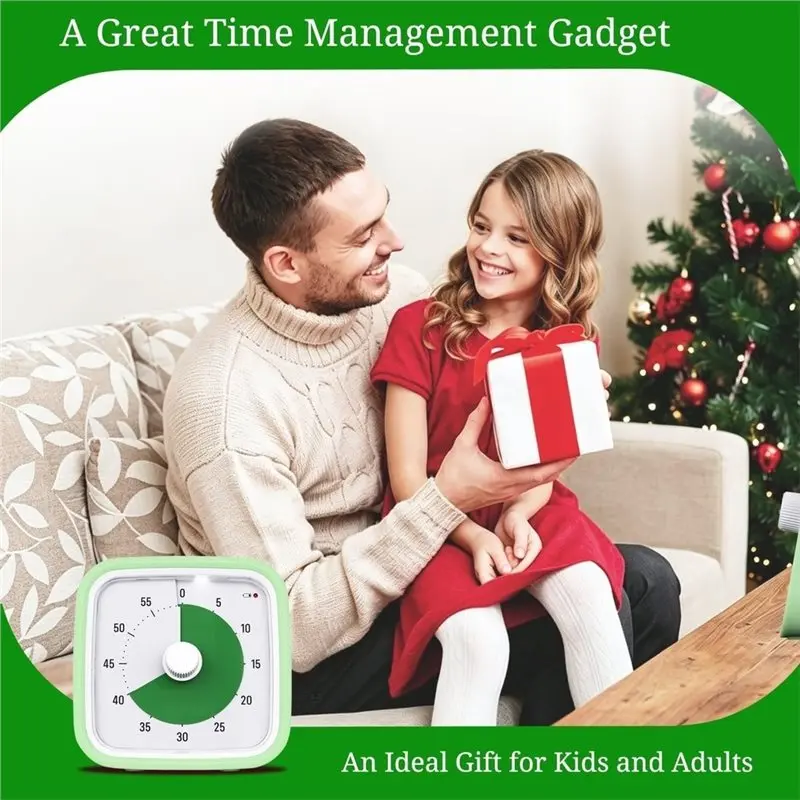 ABVS Cute Timer With Silicone Case 60-Min Countdown Timer Visual Timer For Kids And Adults For Homeschool Study