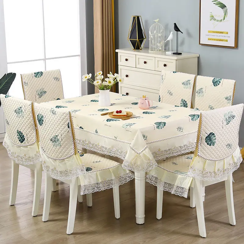 High Quality Home Tablecloth Set Dining Chair Cover Chair Mat Chair Protect Cover Rectangular Tablecloth Chinese Jacquard Fabric