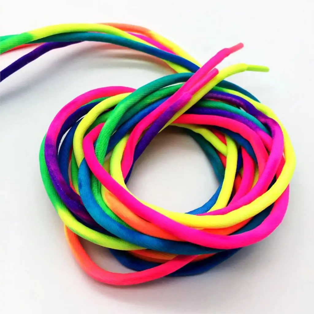 Regenbogen-Schnürsenkel, dick, rund, bunt, Schnürsenkel für Turnschuhe, Stiefel, Sport, Tennis, Schnürsenkel, Schnürsenkel, Schuhe, Zubehör, 1 Paar – Detail 5