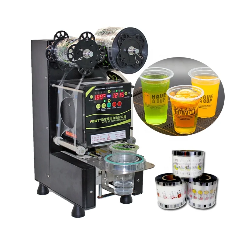 

FEST Fully Automatic Paper Milk Tea Coffee Yogurt Juice Boba Bubble Tea Cup Filling And Sealing Machine Automatic