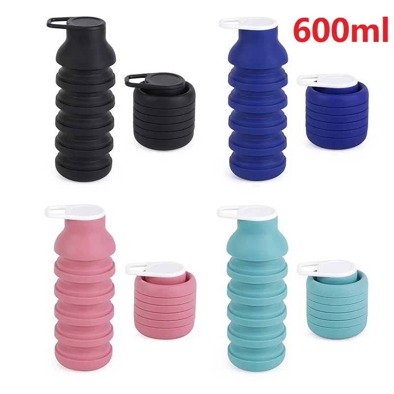 

Новая портативная силиконовая бутылка для воды, выдвижная складная бутылка для кофе, чашки без BPA, складная спортивная бутылка для воды для путешествий на открытом воздухе