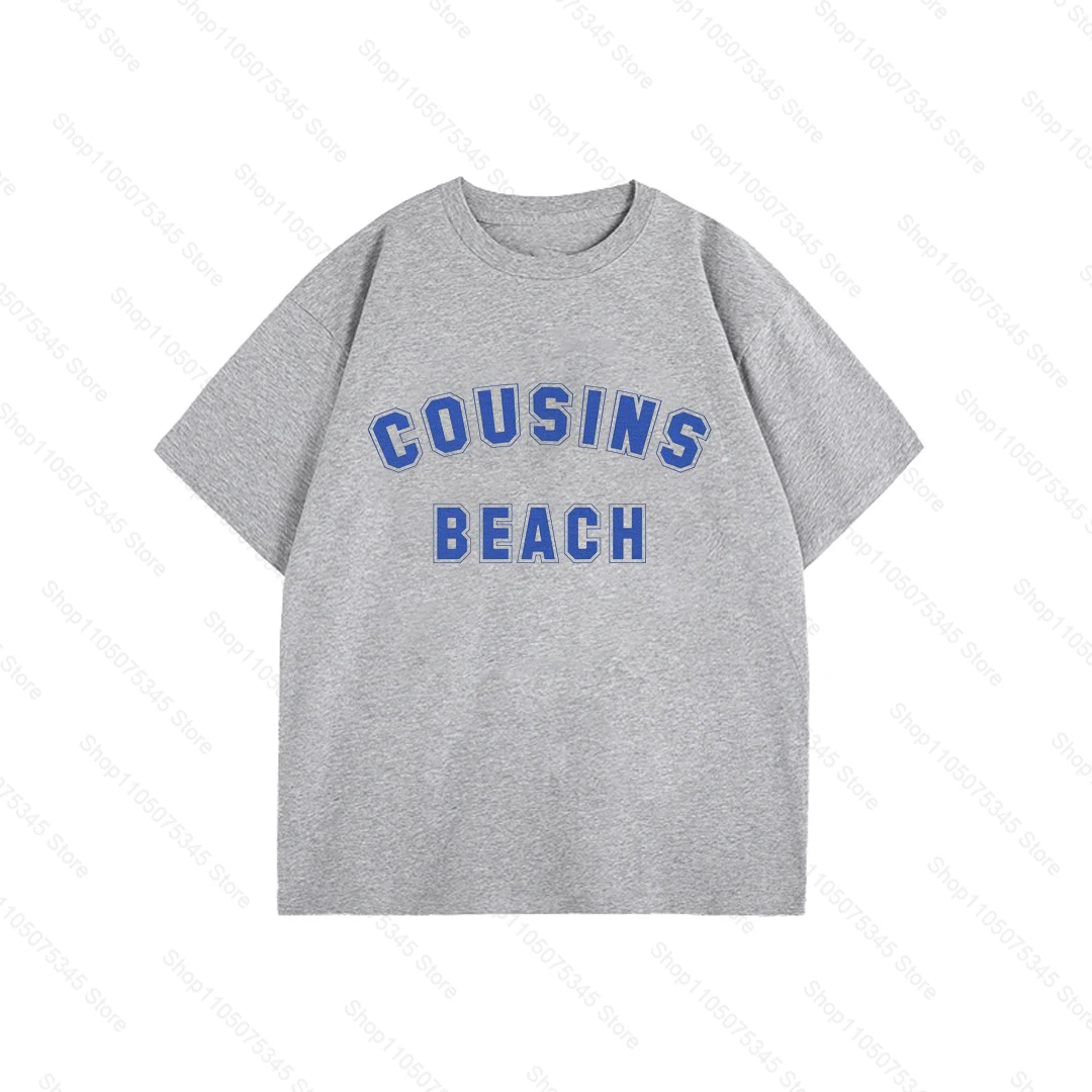 O verão eu virou bonito-cousins praia camiseta feminina harajuku manga roupas casuais rua topos camisetas roupas estéticas