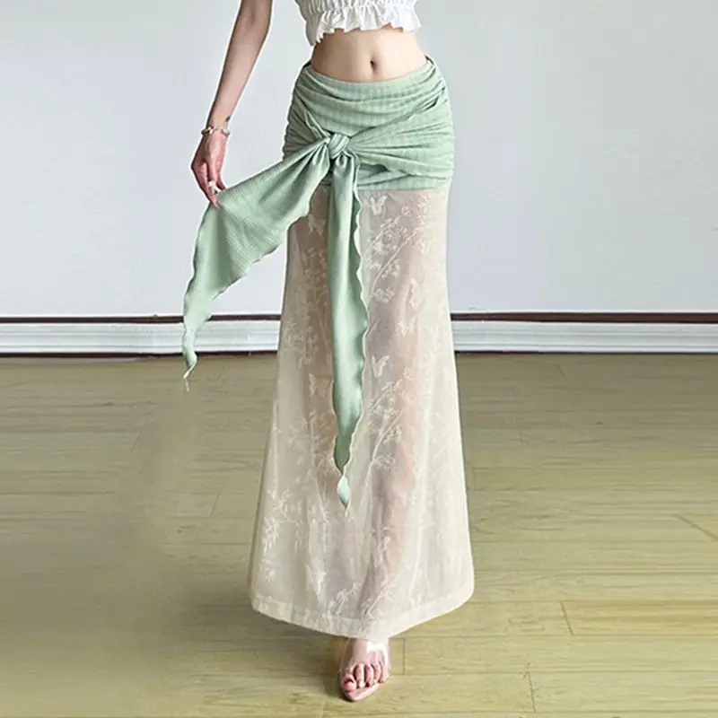 

Skew Collar Off Shoulder Slim Fit Top for Women+ Bow Lace Patchwork Bodycon Fishtail Skirts 205 Summer New Two Piece Sets