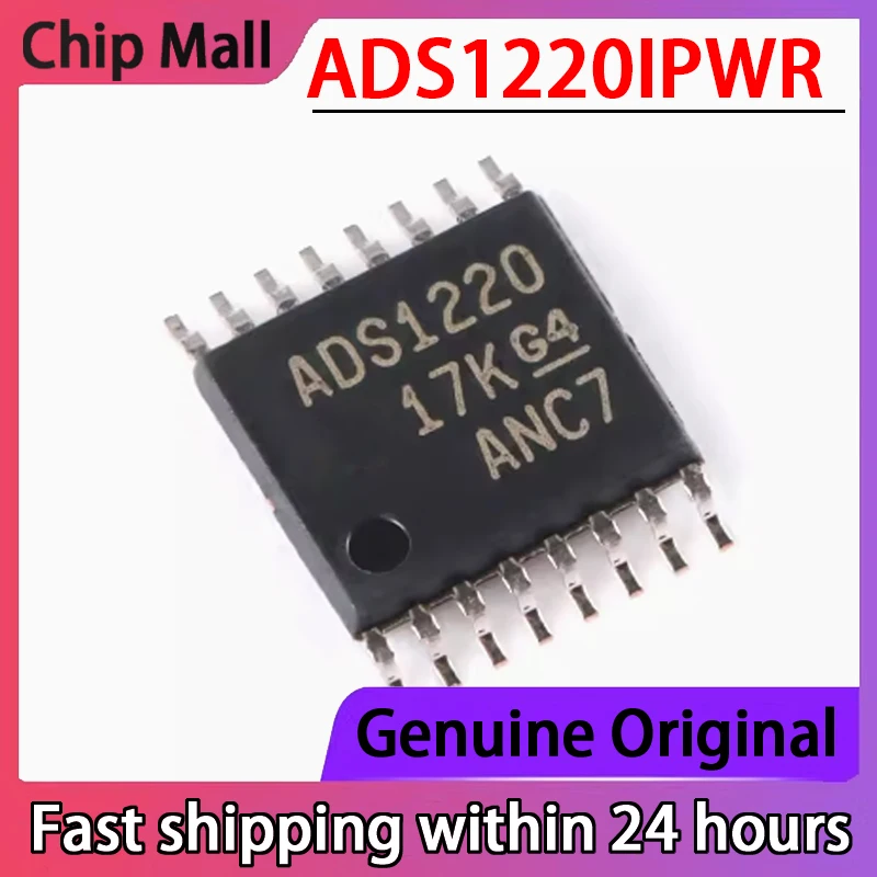 2PCS NEW Original ADS1220IPWR ADS1220 TSSOP16 24 Bit Analog-to-digital Converter Chip in Stock