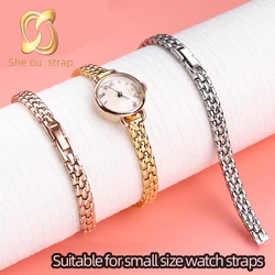 Stainless Steel Watch Strap For Rosemont  Steel Women Watchband 6MM 8MM 10MM  Straight Joint  Silver Rosegold Gold Watchchain