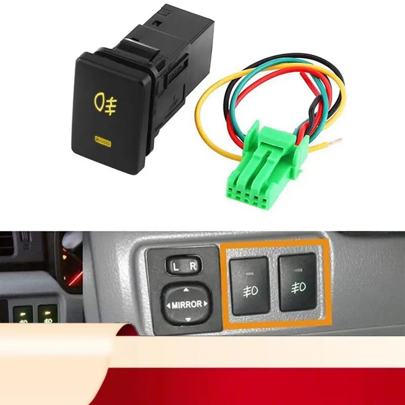 

20X 4-полюсный кнопочный переключатель 12 В со светодиодными фоновыми индикаторами для противотуманных фар Светодиодная панель DRL (33X22 мм)-N32R