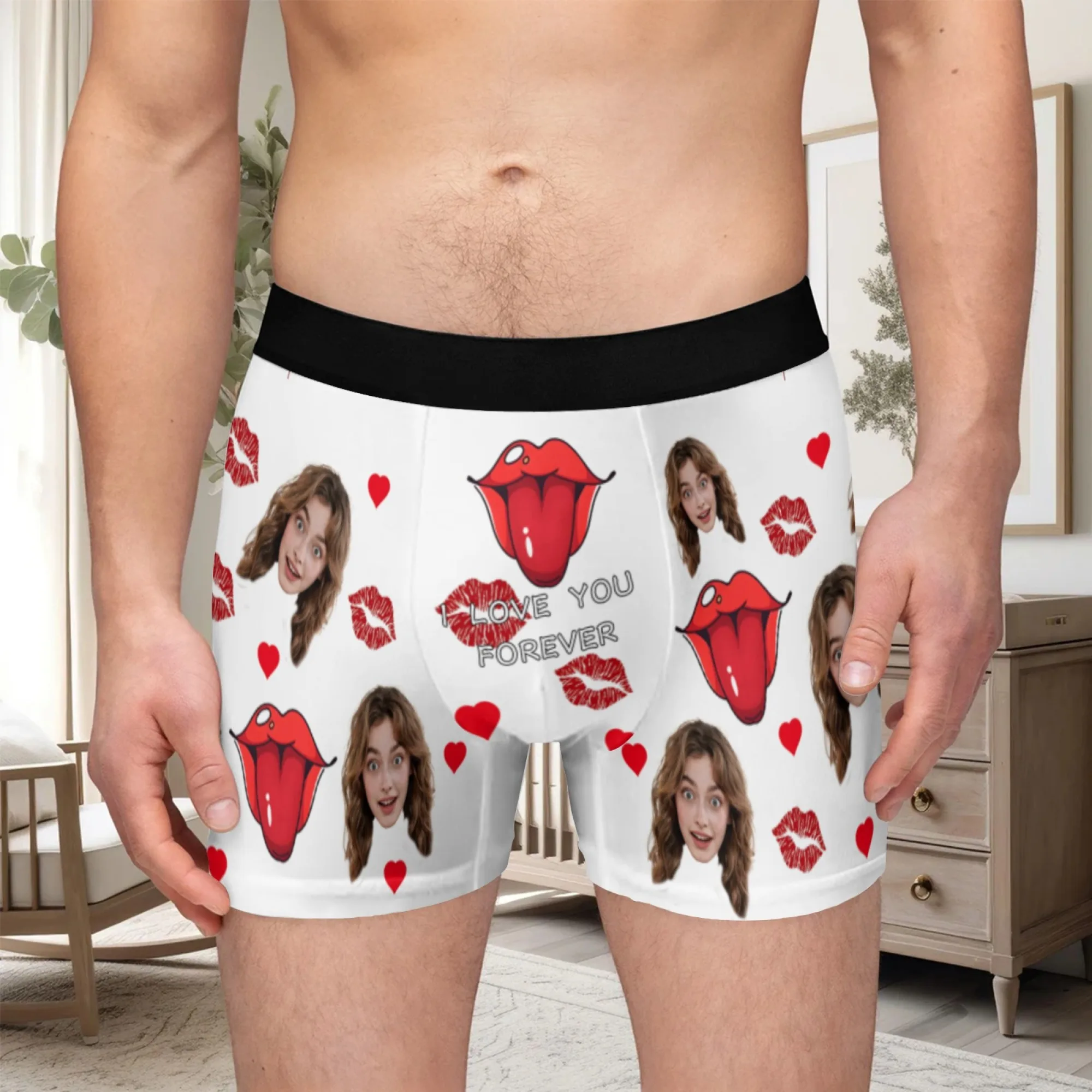 Personalized facial photo customization flat underwear customization men's Valentine's Day gift for husband gift for father