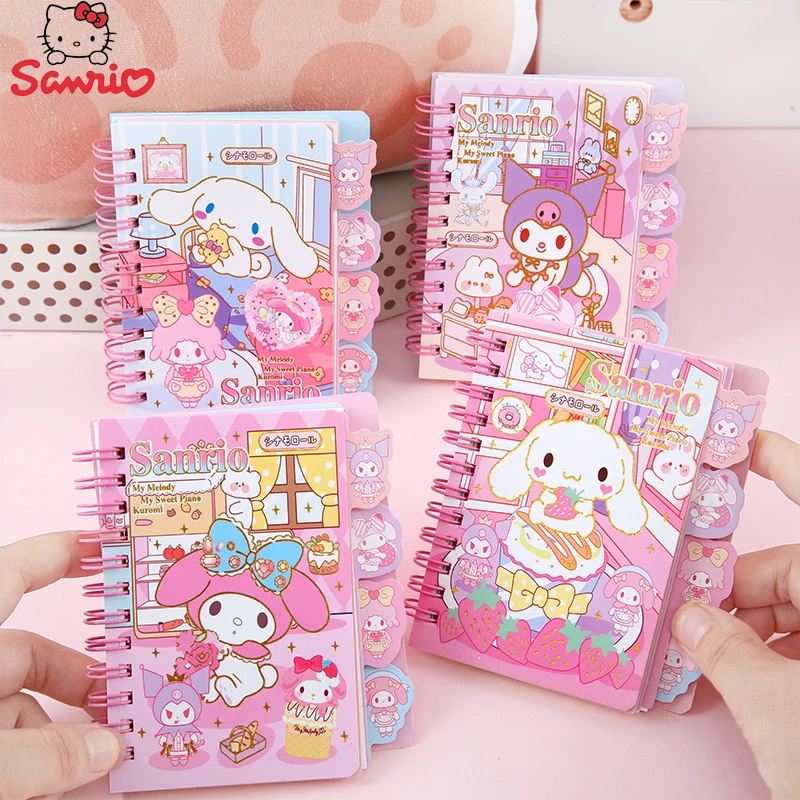 Anime Sanrio Diary Notebook My Melody Hellokitty Kuromi Cinnamoroll Cartoon Student Portable Notebook Kids Birthday Girl Gifts