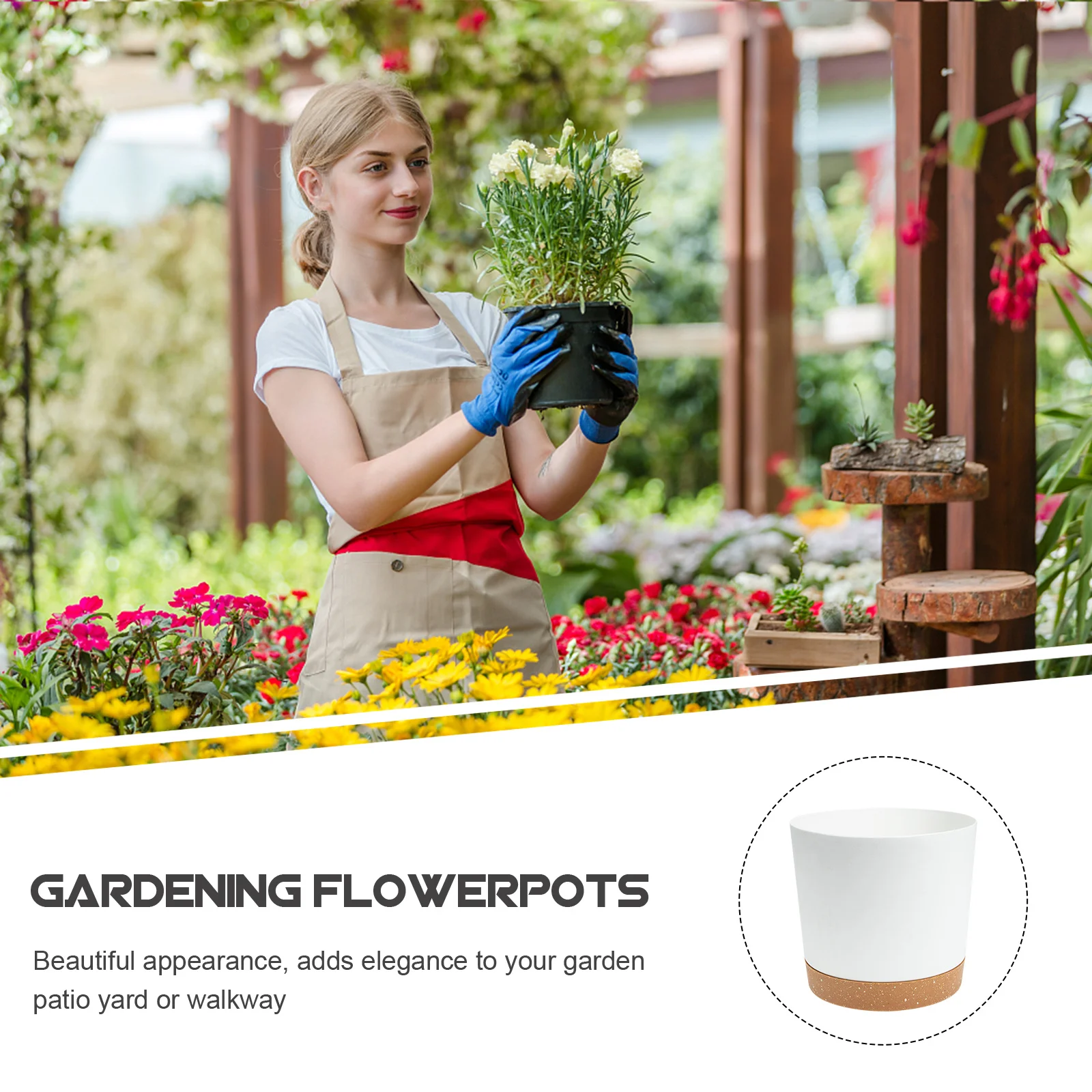 

2pcs Eco-Friendly Resin Flower Pot Durable Plastic Planter For Indoor Plants Garden Decor Succulent Cactus Aloe Vera Basil