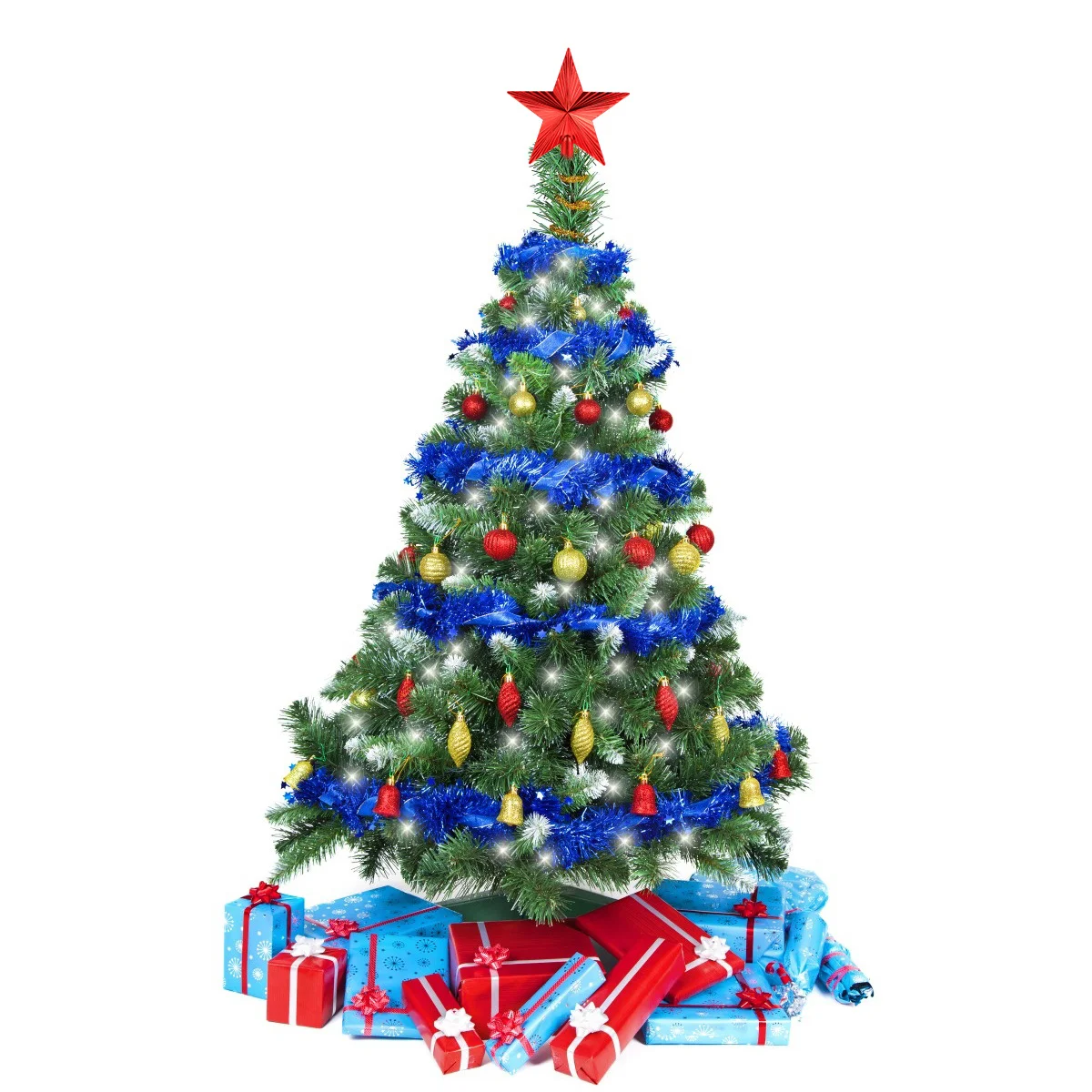 

2Pcs Christmas Treetop Star Pendant Premium Plastic Long-Lasting Tree Top Decoration for Christmas Home Party Festive Atmosphere