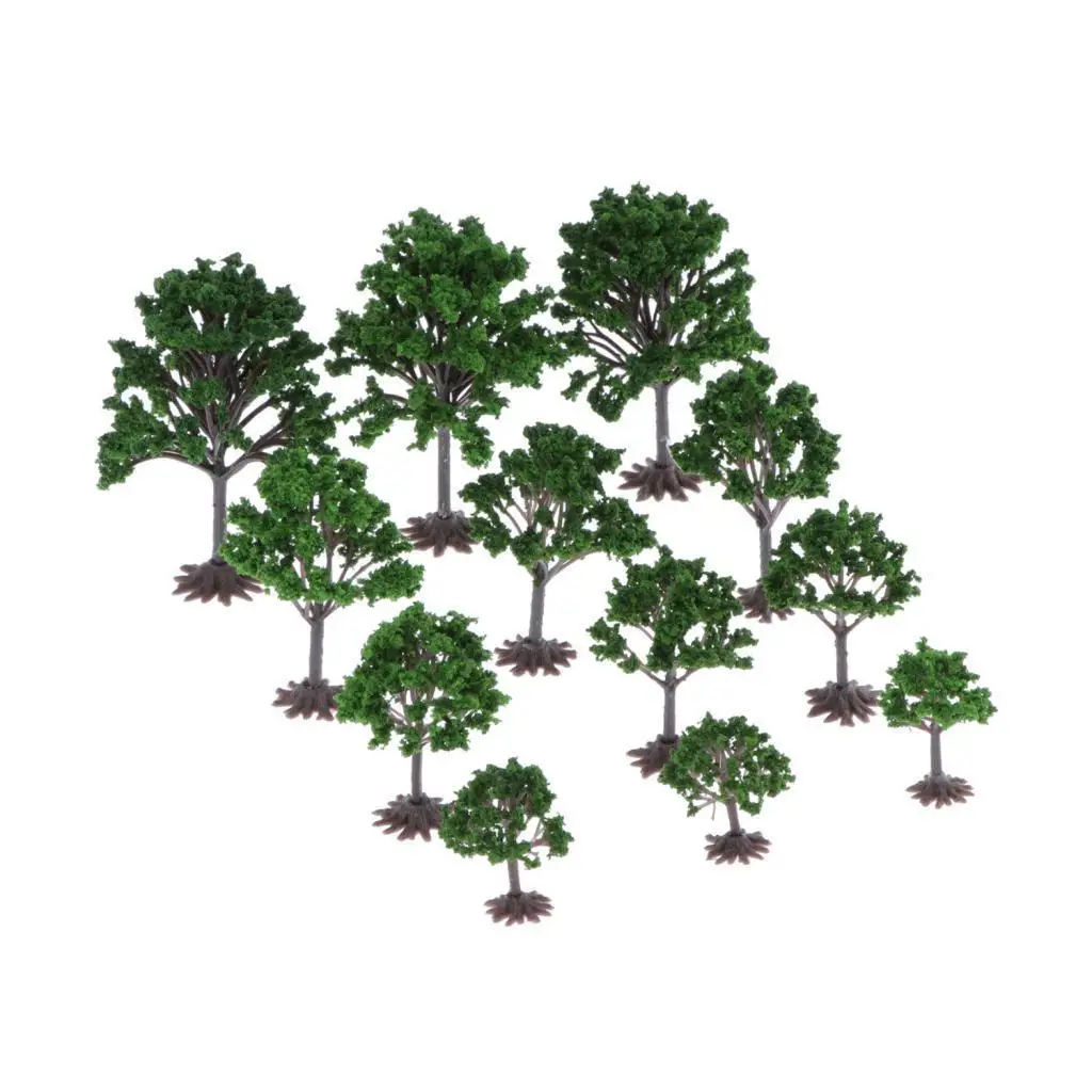 12pcs Model Peach Tree Train Railroad Winter Scenery, N Z TT Diorama Accessories for crafts or Building Models