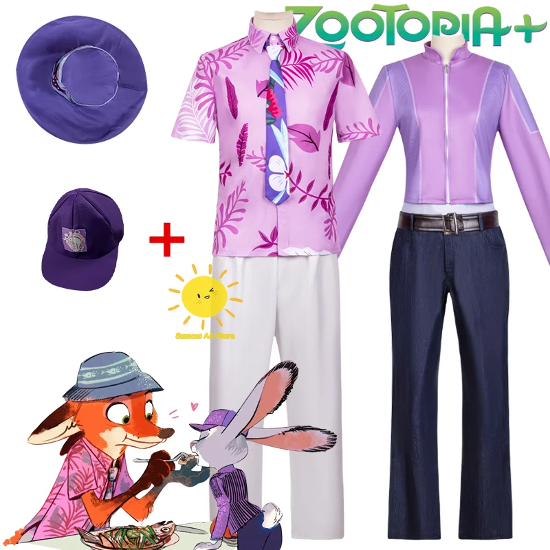 

BEAST KINGDOM Anime Judith Laverne Hopps Nick Wilde Cosplay Costumes Zootopia Cosplay Pastel Violet Suits Halloween Cos Unisex