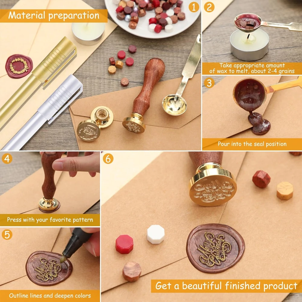 Kişiye Özel Mum Mühür Damgası, - Wax Seal Stamp Set incelemesi ve fiyatı