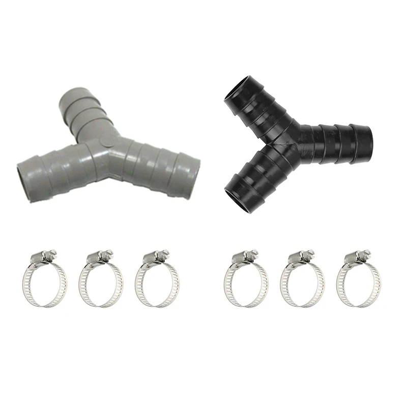 2PCS Washing Machine Drain Hose Y-Type Reducer Plastic Connector For Split Pipe Connection Three-Way Adapter